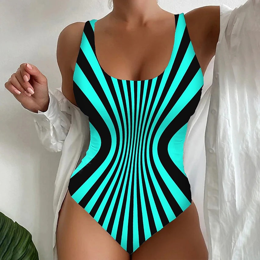 👙【S-6XL】Seksowny, jednoczęściowy kostium kąpielowy w paski