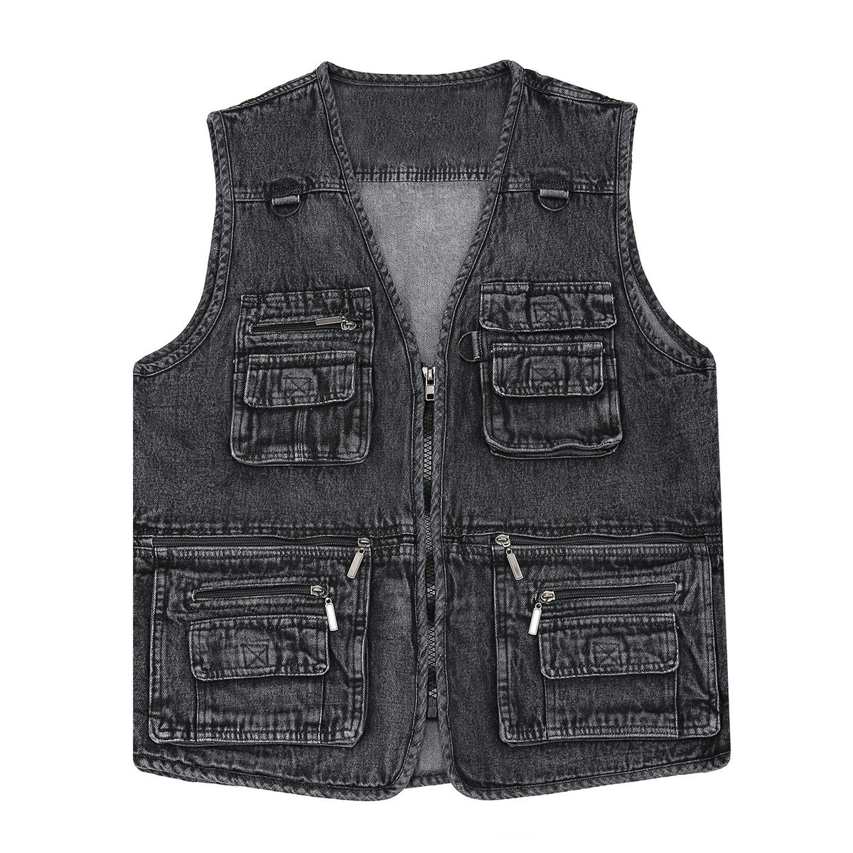 【Nowa kolekcja -50%】Kamizelka dżinsowa męska z wieloma kieszeniami 【XL–7XL】 – Wytrzymała, oddychająca i wygodna