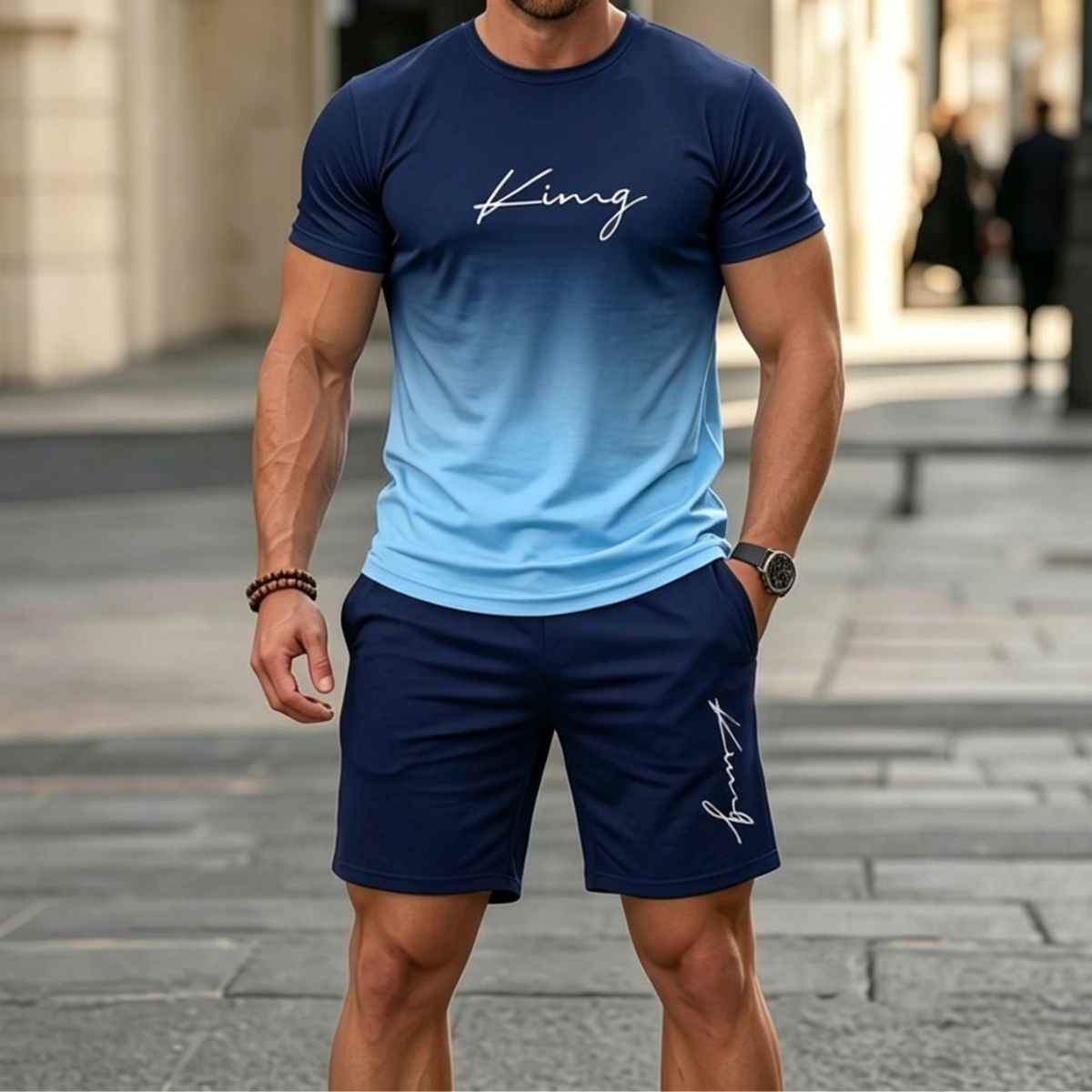 ✨S-6XL【Dobírka】Pánský letní sportovní komplet – pohodlné tričko s krátkým rukávem a šortky pro každodenní nošení i na doma