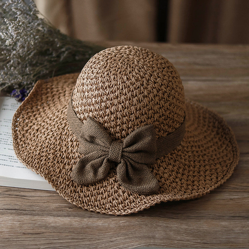 🎀🎀 Obniżka o 50% 👒 | Słomkowy kapelusz z retro kokardą – składany i przewiewny na lato