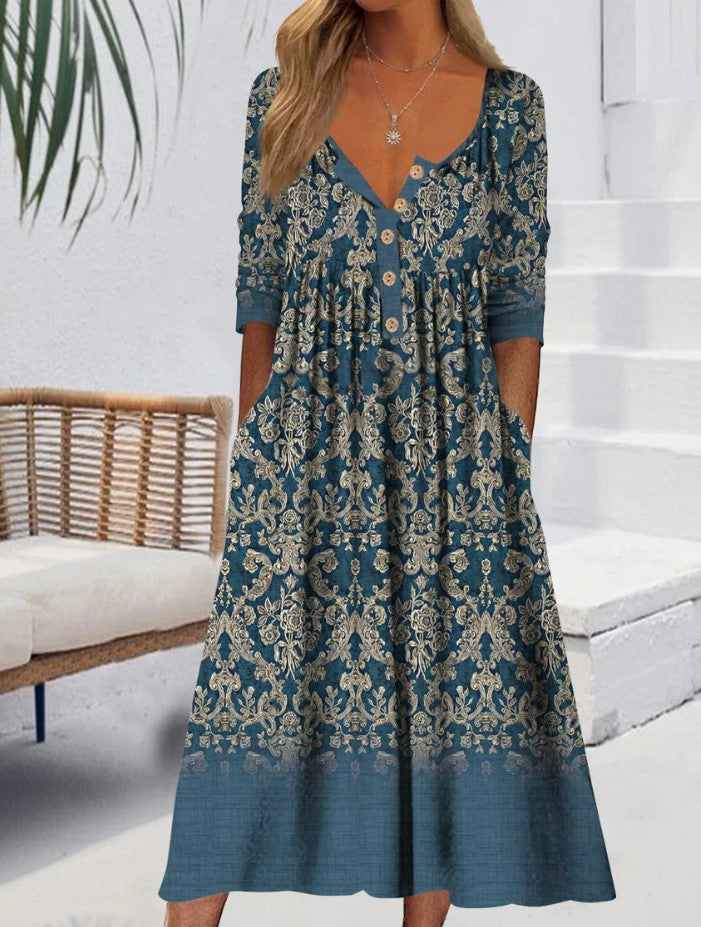 🎀【Oferta specjalna】【S–5XL】👗Elegancka sukienka midi styl i wygoda na każdą okazję