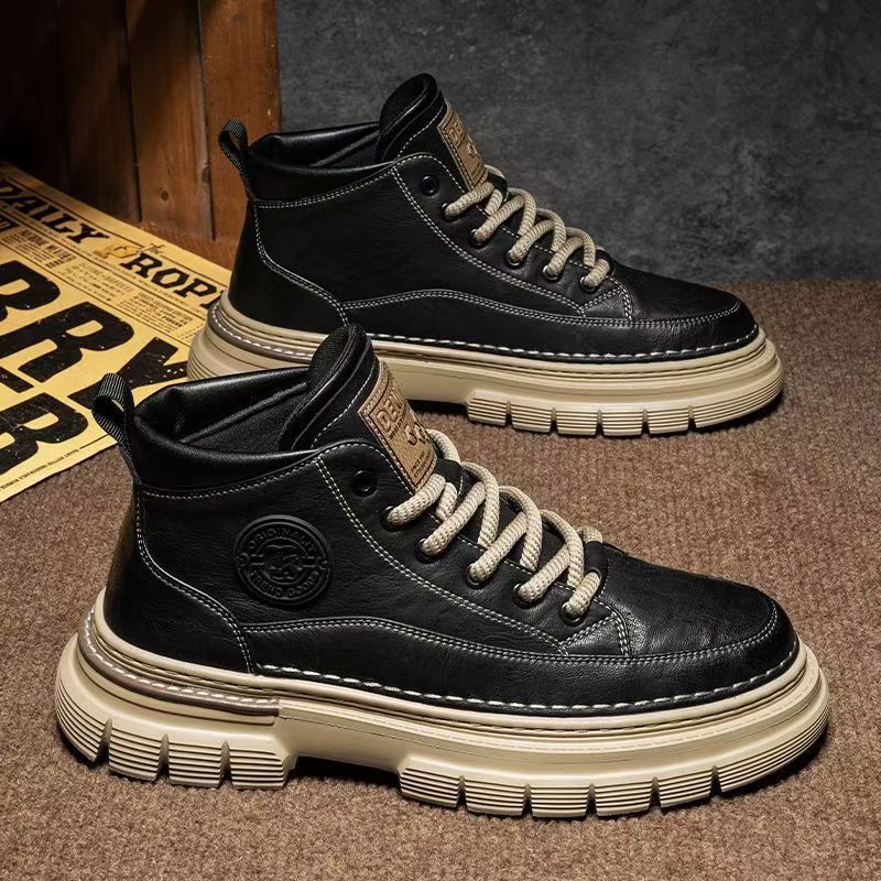 🍁⛄【39-44】✨Nowe, retro, męskie buty zimowe Martin na wysokim obcasie w stylu brytyjskim