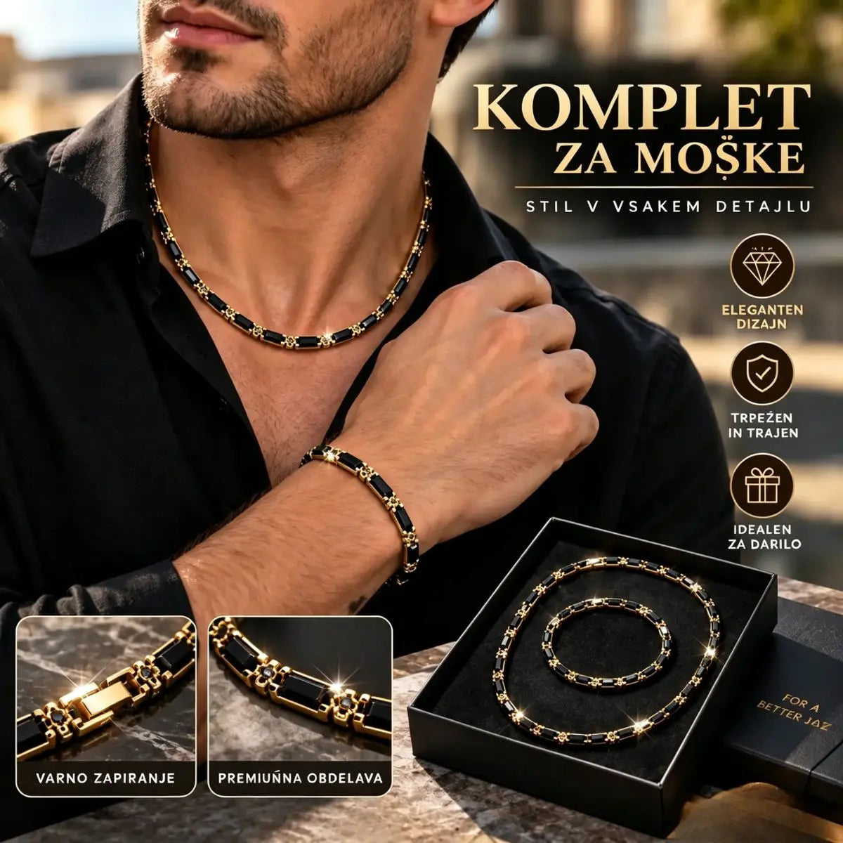 ⏳🔥 50 % popust – le še kratek čas! ⏰ Bleščeč komplet nakita: drzen, eleganten in vrhunske kakovosti 💎✨
