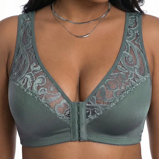 💕 Poslední den – 50% sleva【3dílná sada】【L–4XL】😍 plus size push-up prodyšná podprsenka bez kostic, bezšvový design s předním zapínáním,Platba na dobírku