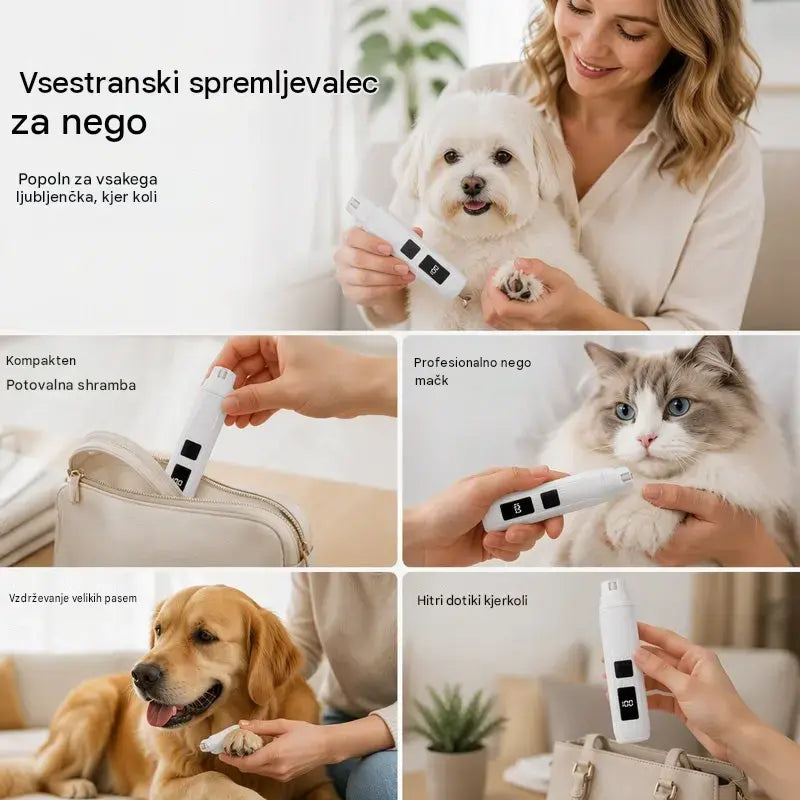 🐱🐶 Električna pilica za nohte za hišne ljubljenčke z LED indikatorjem napajanja