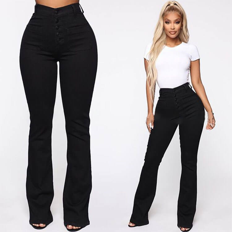 🔥👖【S-4XL】Damskie spodnie z wysokim stanem i rozszerzanymi nogawkami
