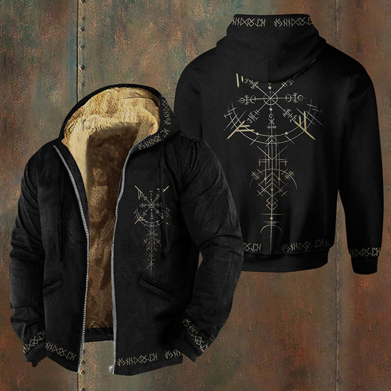 🧥✨【S-5XL】🔥Νέα ανδρική μπλούζα με κουκούλα και φερμουάρ, ρετρό, με τρισδιάστατη ψηφιακή εκτύπωση