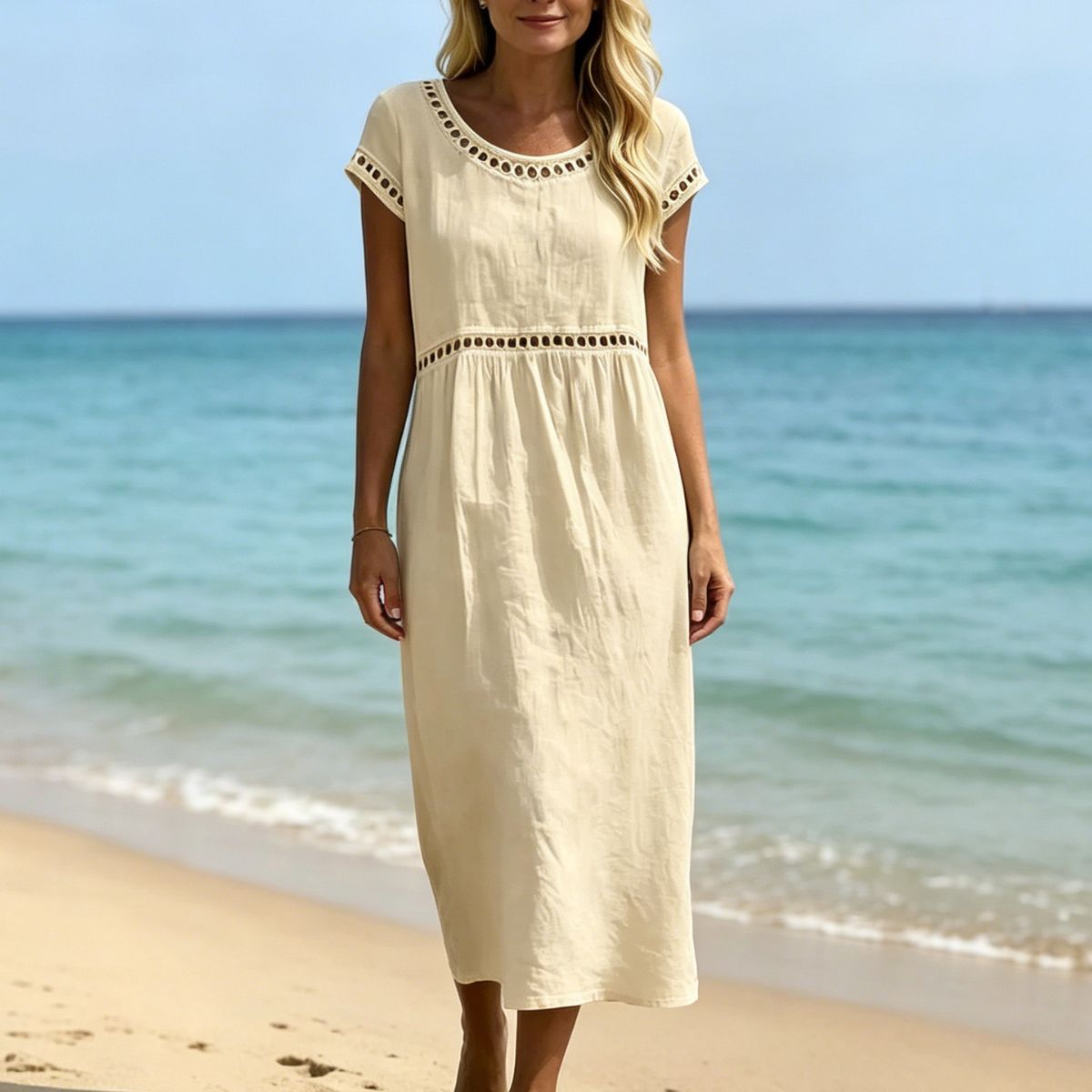 【S-3XL】Zwiewna Sukienka Plażowa z Haftem – Lekkość i Styl na Lato