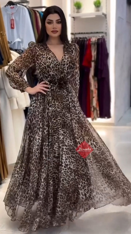 😍🎉【S-5XL】Fustă din șifon cu imprimeu, nouă în 2025