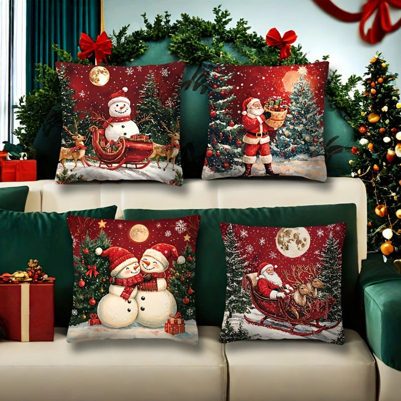 🎅🎄Jastučnica s božićnom tematikom 【Set od 4 dijela】