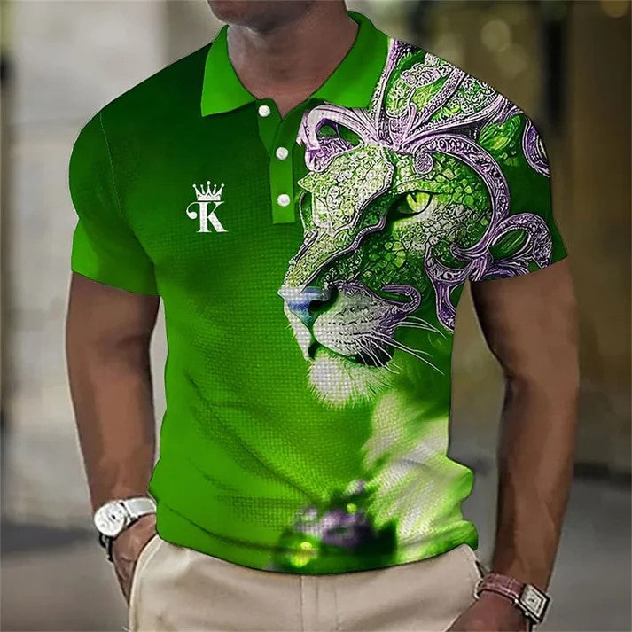 【S-6XL】Moška polo majica s 3D potiskom leva