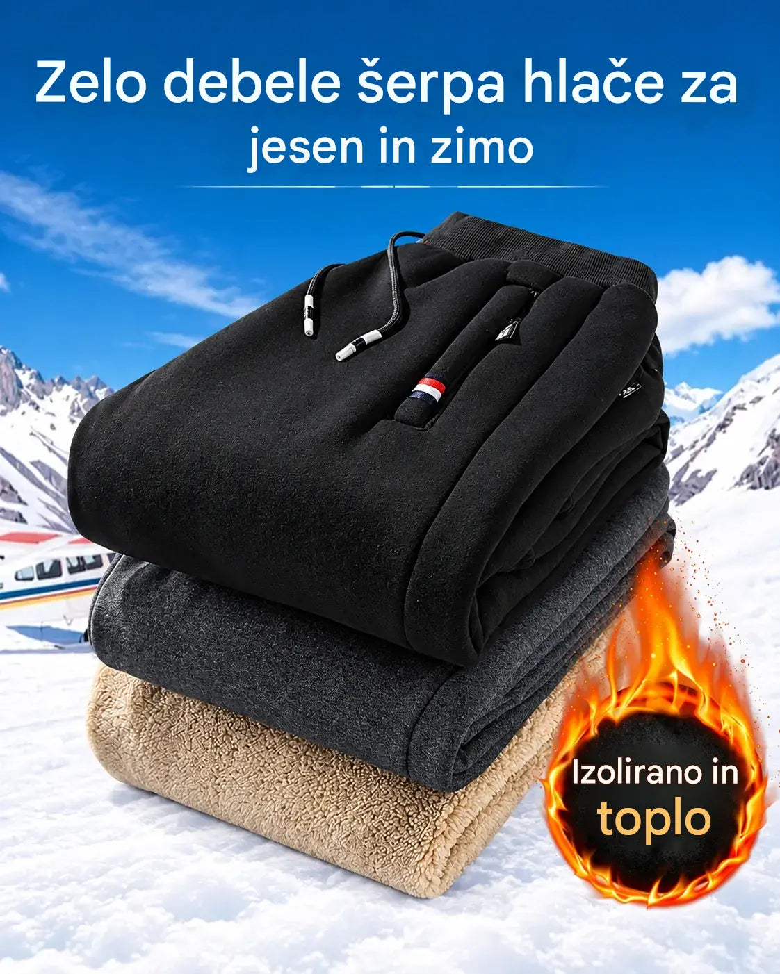 【M–5XL】Moške zimske trenirka hlače z debelo podlogo iz šerpa flisa – tople in udobne (40–100 kg)
