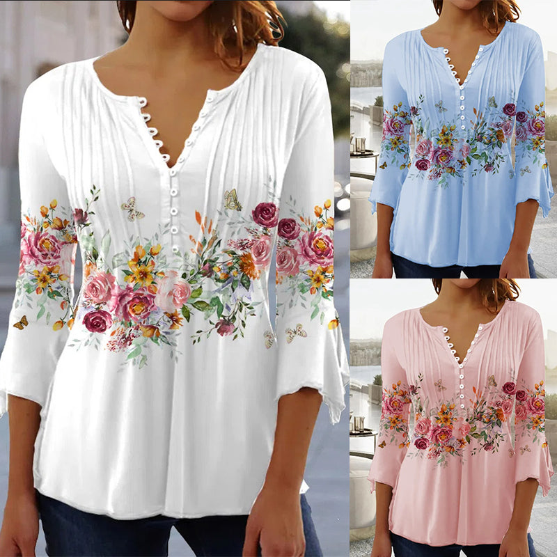 😍【Časovno omejena ponudba】Elegantna ženska majica z V-izrezom [S-5XL]