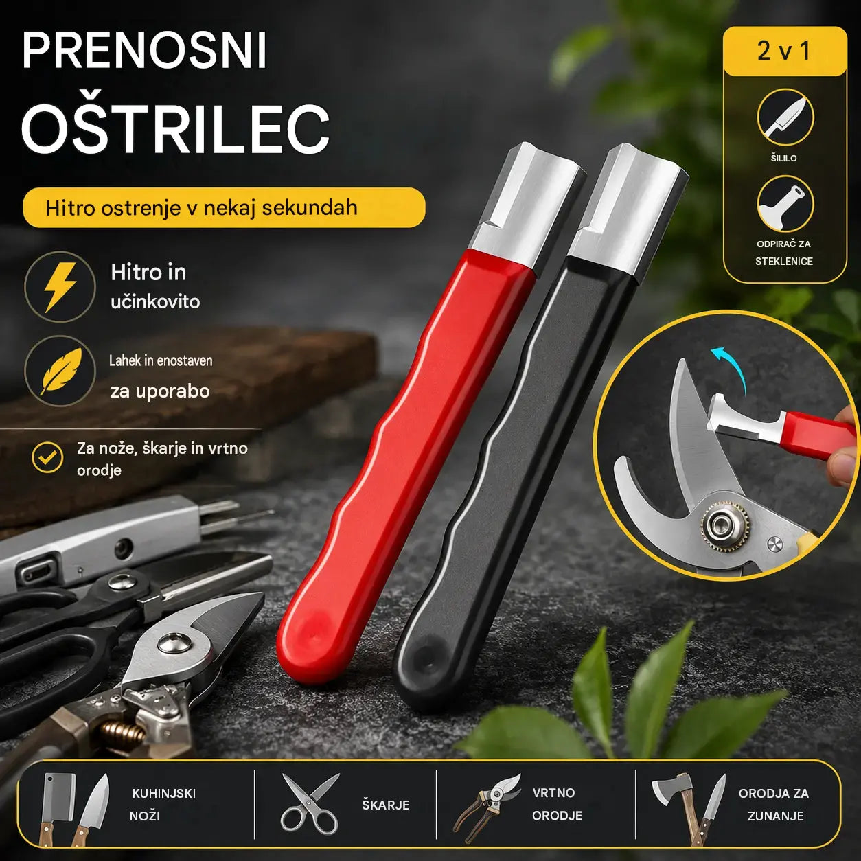 🔪Kupite 1, dobite 1 gratis✨ Prenosni brusilnik za nože in škarje – Obnovite ostrino v nekaj sekundah 💥