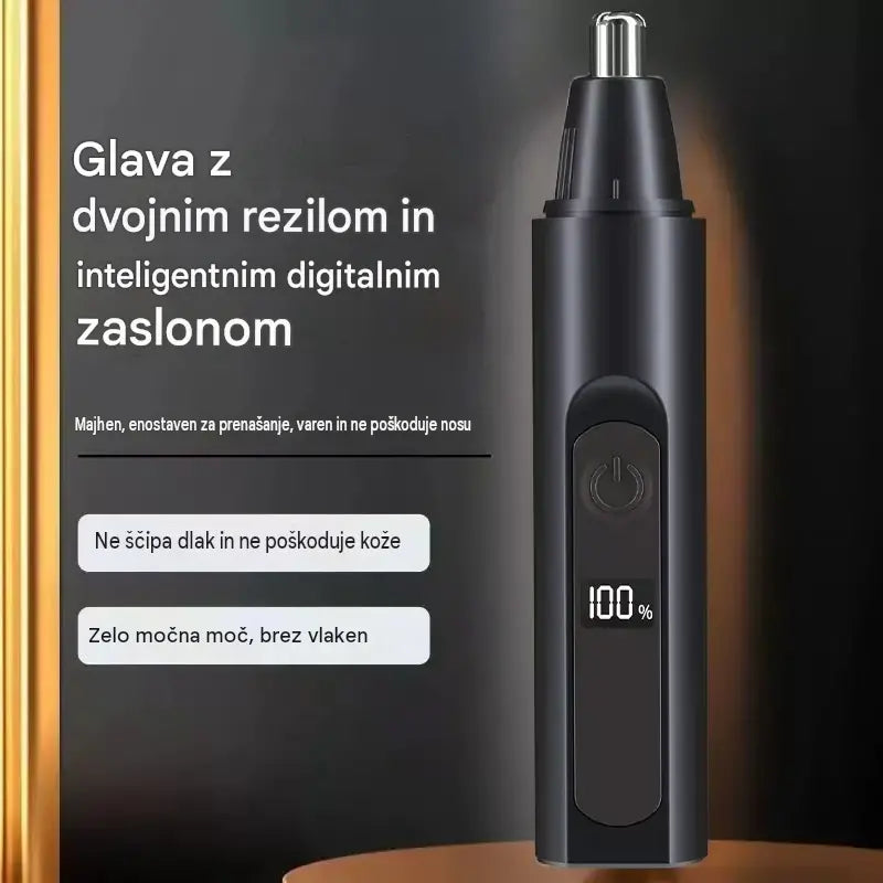 Profesionalni prirezovalnik za nos in ušesa z LED zaslonom, ki želijo hitro urediti nosne dlačice