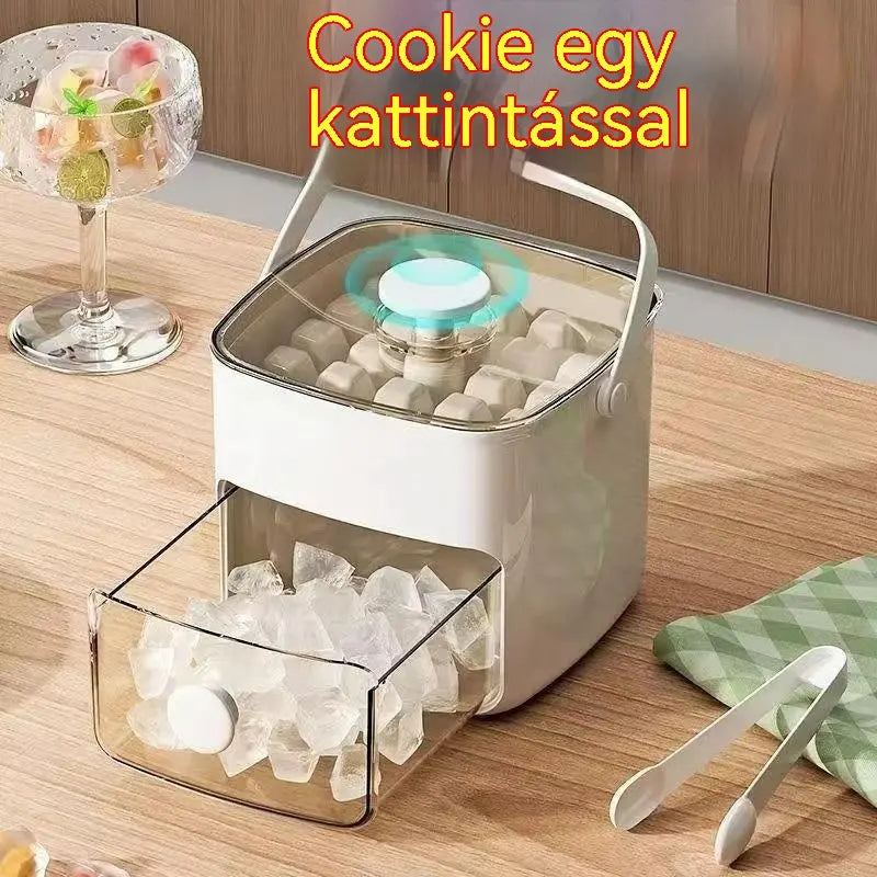 💞Több mint 50 000 eladott darab! 💥🥤🧊 50% kedvezmény! Jégkockakészítő tároló funkcióval: egyszerre 48 jégkockát készít, szivárgásmentes fedél 🏖️✅