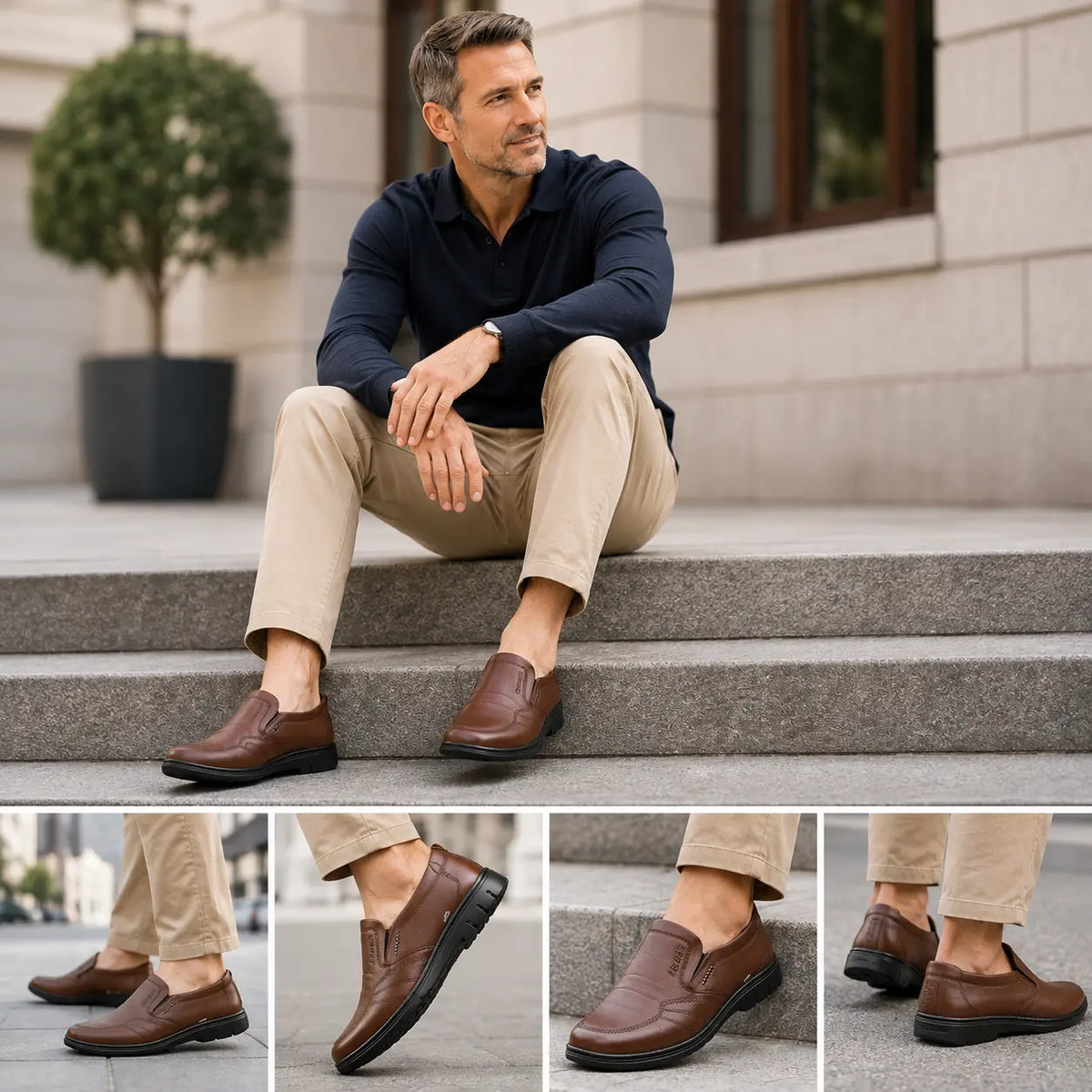 👞【39-44】👞 Valódi bőr férfi üzleti cipő, puha és kényelmes talppal, különféle alkalmakra alkalmas.