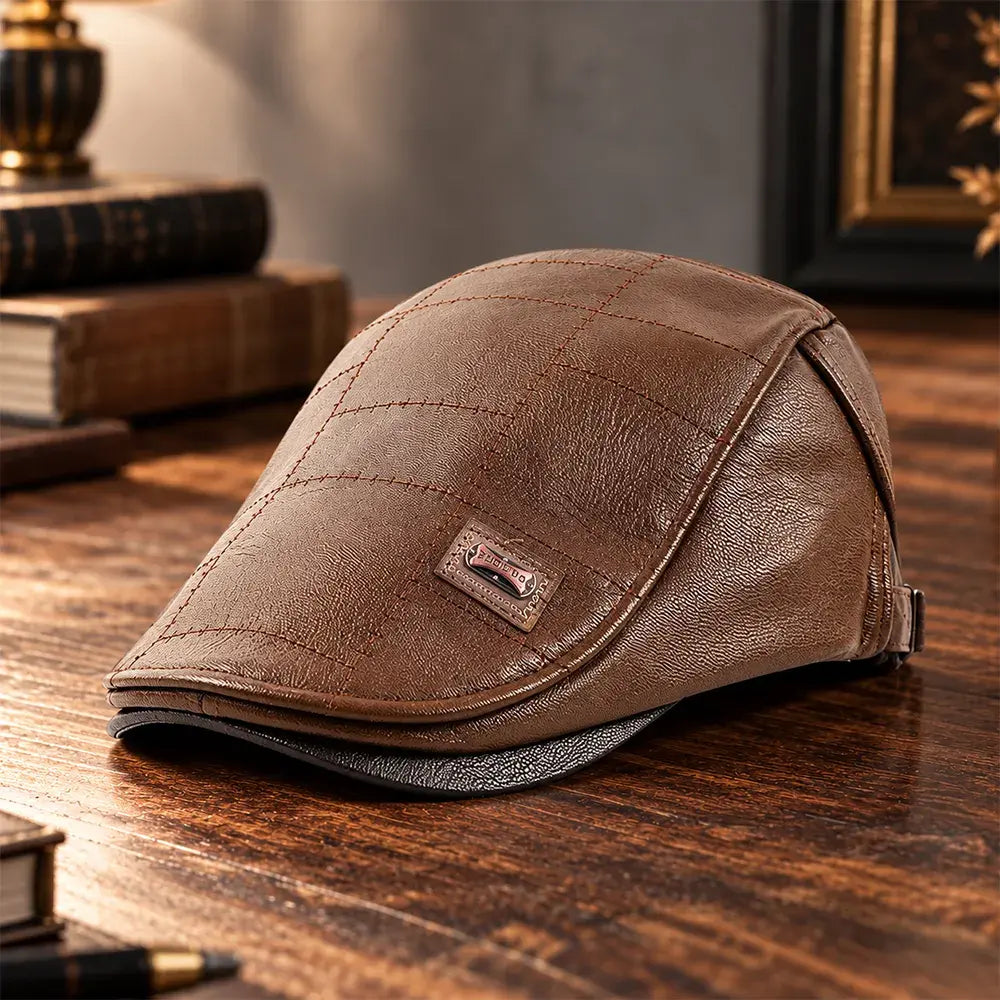 24 EUR za kos 🧢🔥 Nova, visokokakovostna usnjena baretka v retro slogu za jesen in zimo