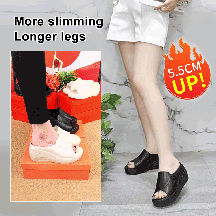 👡【Obcas 5,5 cm】 Miękkie sandały damskie na koturnie