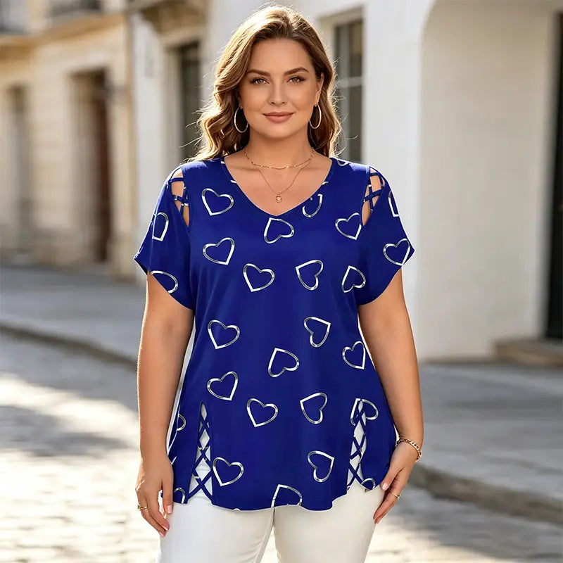 👚【S-5XL】Modna bluzka z dekoltem w kształcie serca