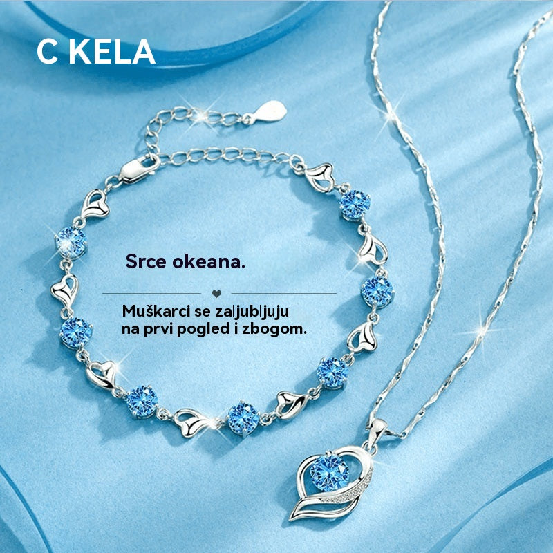 ✨✨💎💎 set narukvica + ogrlica s uzorkom oceanskih srca
