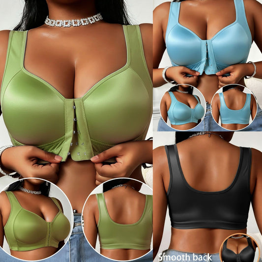 😍👙【3 sztuki】【40-100 kg】Damski biustonosz bezfiszbinowy zapinany z przodu