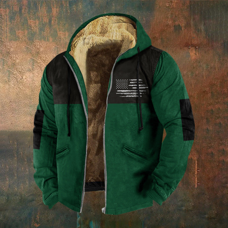 🧥✨【S-5XL】🔥Νέα ανδρική μπλούζα με κουκούλα και φερμουάρ, ρετρό, με τρισδιάστατη ψηφιακή εκτύπωση