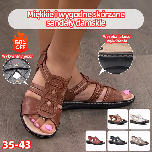 【35-43】Miękkie i wygodne skórzane sandały damskie