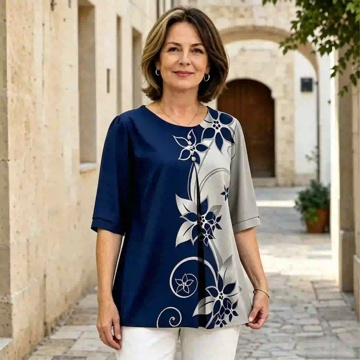 👚Poletna bombažna majica s potiskom