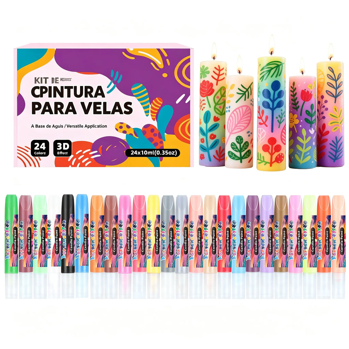🎨【24 barv v paketu】Samo 27 evrov🥳💞24-barvni 3D grafiti markerji za sveče!