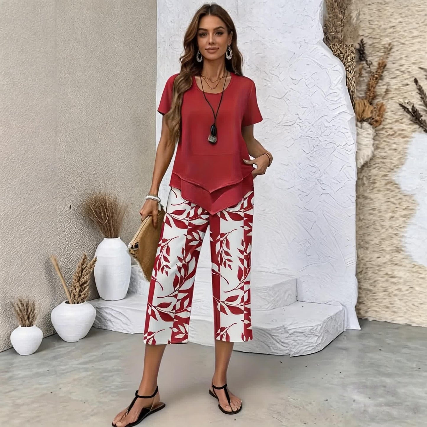 【S-5XL】VERDALISSE | Fresh Breeze kétrészes szett | Könnyed és elegáns, többszínű nyári szett