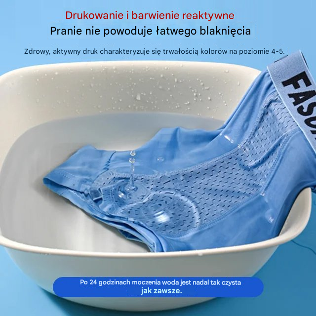 (6 sztuk) męskie bokserki z lodowego jedwabiu z oddychającą siatką
