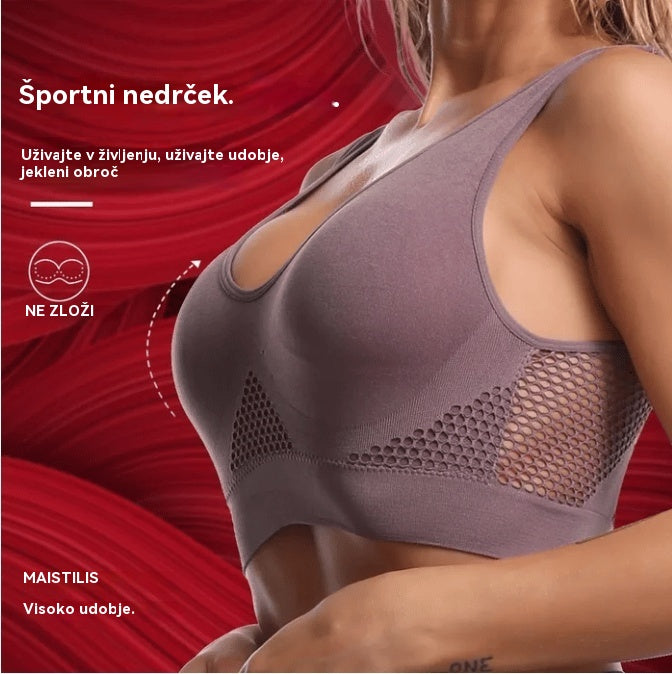 🥰【3-delni komplet】Zračen in eleganten dihajoč športni modrček ❤️【40-120 kg】.