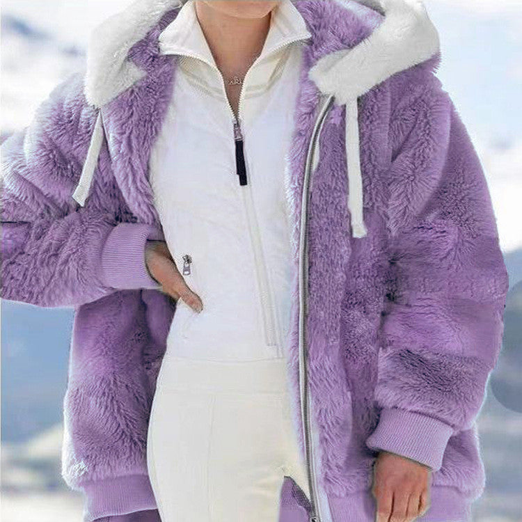 ☃️❄️[S-5XL] Γυναικείο Μπουφάν με Χοντρό Πλούσιο Ρίγες σε Αντίθεση 2025