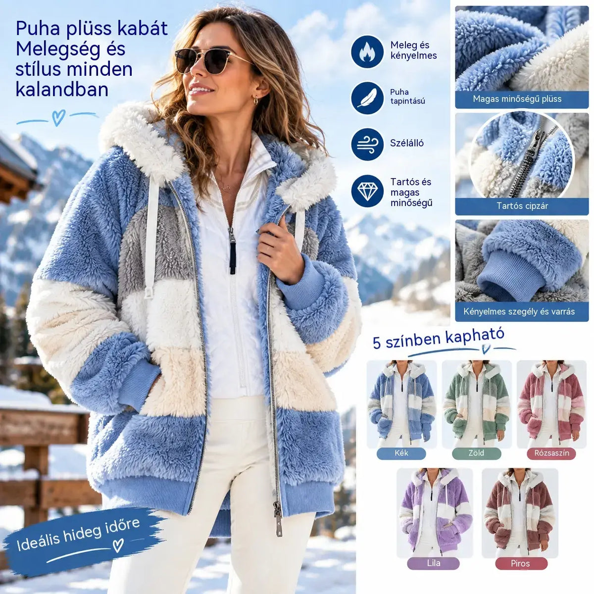 🔥 Poslední den – sleva 50 % ❄️【S–5XL】Nový dámský hřejivý kabát pro rok 2026, zateplený plyšový design s kontrastními pruhy ✅ Platba na dobírku