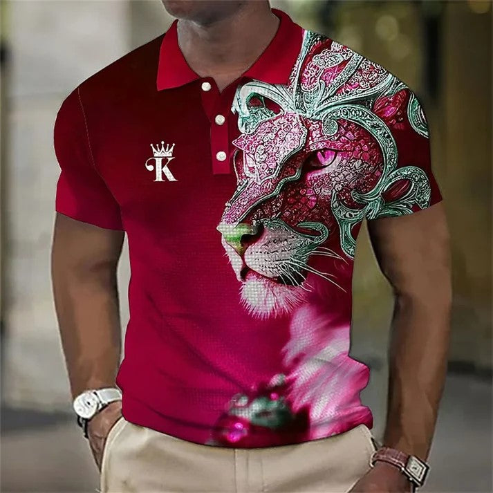 【S-6XL】Moška polo majica s 3D potiskom leva