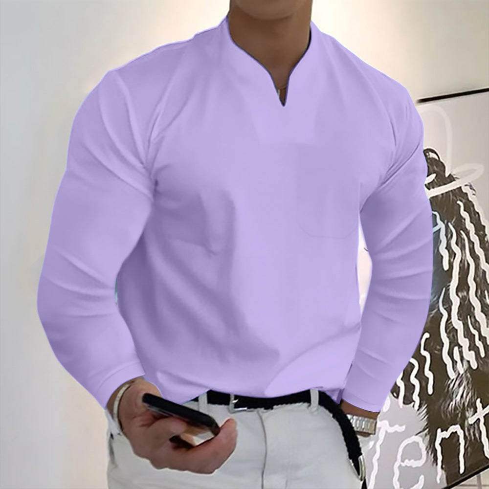 👔🔥🔥【S-5XL】Męska bawełniana koszula z dekoltem w serek