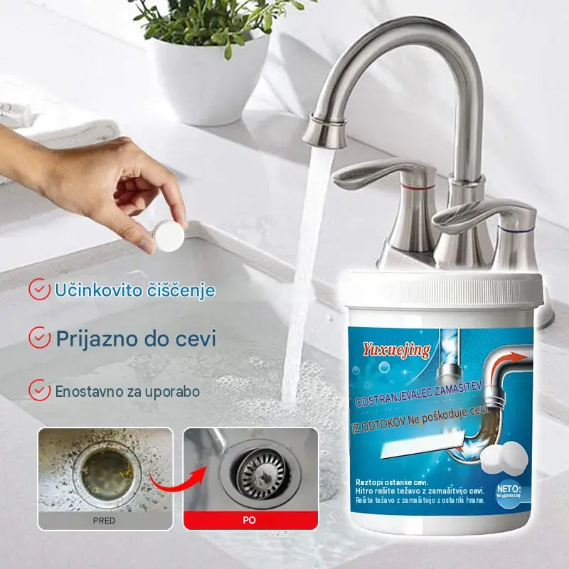 🔥【Kupite 1, dobite 1 gratis】 ❤️ Močne šumeče čistilne tablete, ki hitro raztopijo blokade zaradi mastnih ostankov in odmašijo odtoke; odpravljajo tudi neprijetne vonjave in imajo antibakterijske lastnosti.