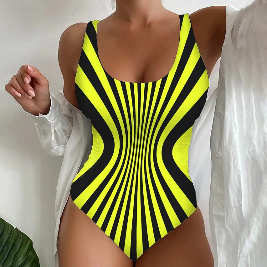 👙【S-6XL】Seksowny, jednoczęściowy kostium kąpielowy w paski