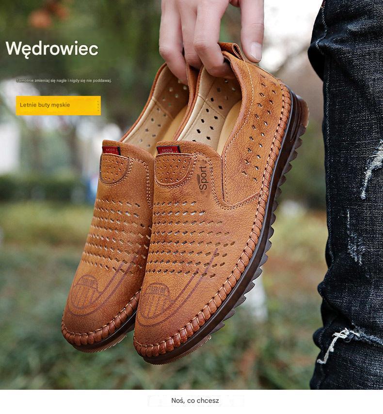 【39-44】Męskie buty skórzane ręcznie robione 2026 | Styl casualowy do użytku zewnętrznego