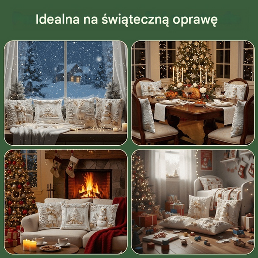 🎄Poszewka na poduszkę z motywem świątecznym 【Zestaw 4 elementów】
