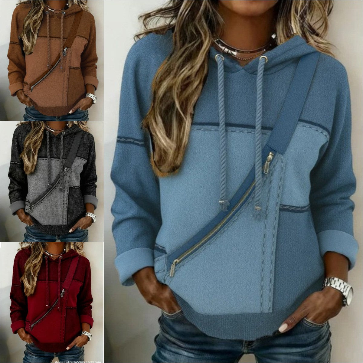 🔥🎀【S-5XL】Damska bluza z długim rękawem i kapturem z nadrukiem