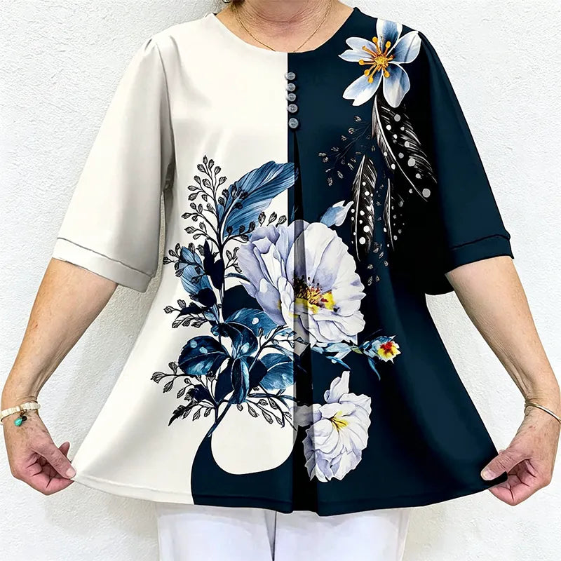 👚Poletna bombažna majica s potiskom