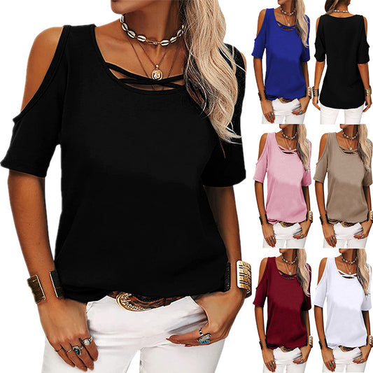 ✨Nowość 🔥【S-5XL】Nowe Stylowe Bluzki Damskie Odkryte Ramiona. ✅️Możliwość płatności przy odbiorze