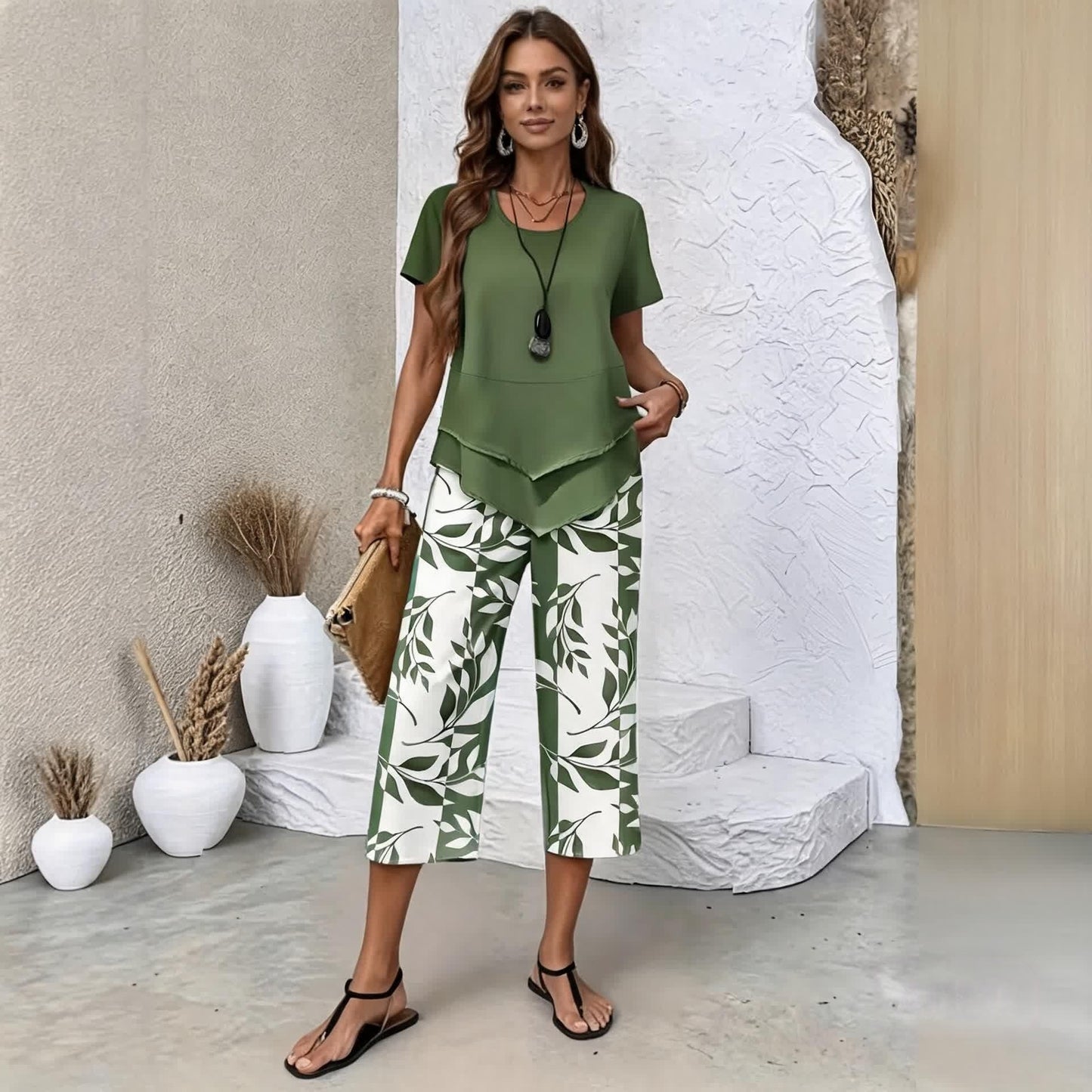 【S-5XL】VERDALISSE | Fresh Breeze kétrészes szett | Könnyed és elegáns, többszínű nyári szett