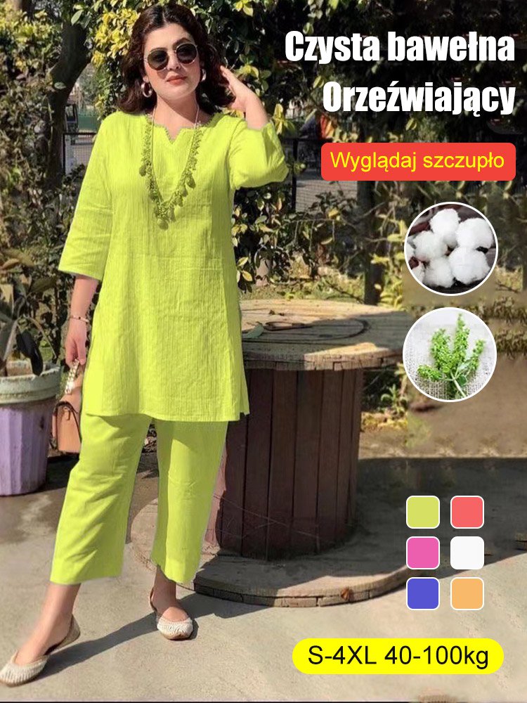 [40-100 kg] 2026 Nowy styl letni/garnitur dojazdowy - bawełna len