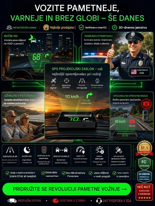 【Švicarska vojaška GPS navigacija "Izogibanje kazni"】Nov GPS merilnik hitrosti in vrtljajev z zaslonom HUD【1 kos za 25 evrov【USB vmesnik】