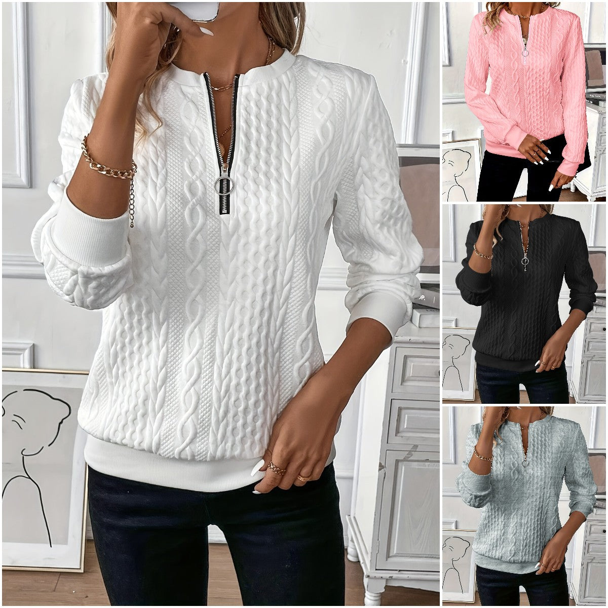 🎀🎀【S-2XL】 Nowy jesienny i zimowy rozpinany sweter damski