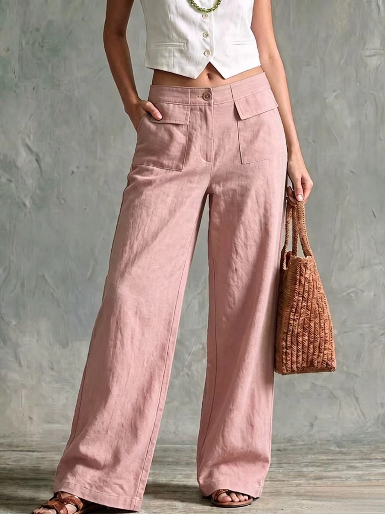 【S-3XL】Ženske ohlapne hlače iz bombaža in lana, za vsak dan👖✨