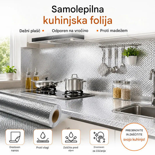 【Širina 40 cm * Dolžina 3 m】💦 Lepila za kuhinjo: stenske nalepke, odporne na olje, vodo, ogenj in visoke temperature.